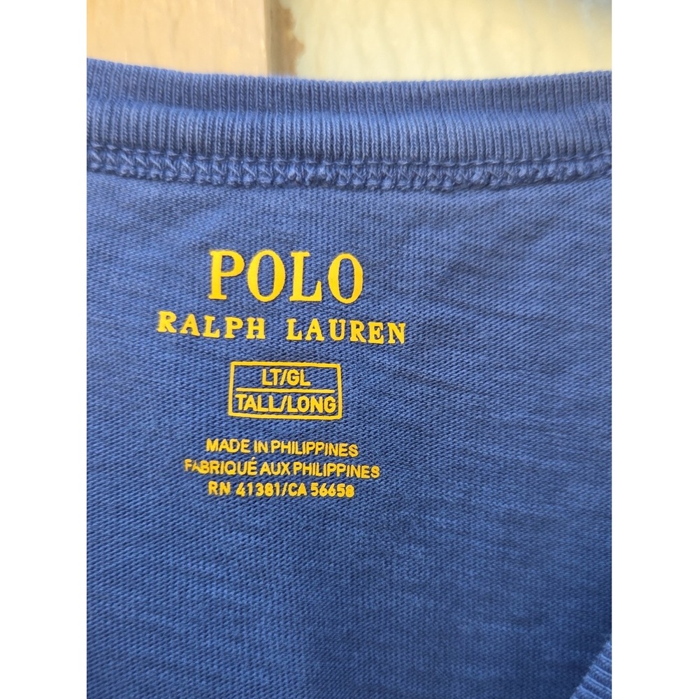 Polo Ralph Lauren Anchor Marine Hamptons Yatch Nautical Tshirt Large Tall Blue - Picture 3 of 4